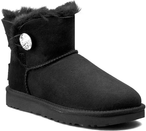 Topánky UGG - W Mini Bailey Button Bling 1016554 W/Blk